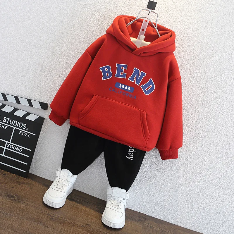 Boys Autumn Winter Plush Children's Long Sleeve Letter Hooded Sweatshirt Top One Piece Clothing Teen Kids Warm Thicken Clothes 
Boys Autumn Winter Plush Children's Long Sleeve Letter Hooded Sweatshirt Top One Piece Clothing Teen Kids Warm Thicken Clothes
