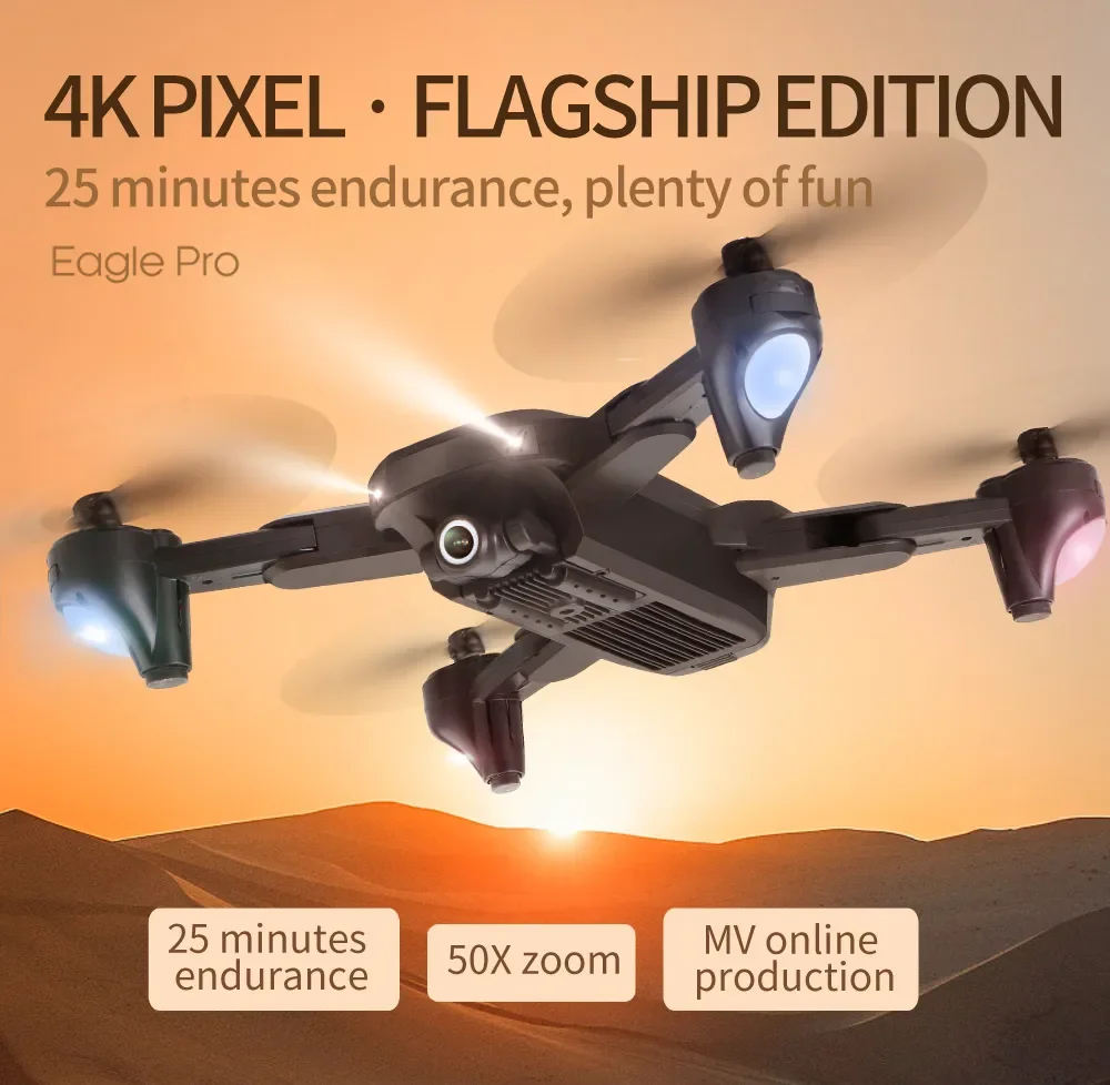 

Drone H26 4K HD Dual Camera Optical Flow Positioning Professional Aerial Photography Foldable Quadcopter Helicopter Gift Toy