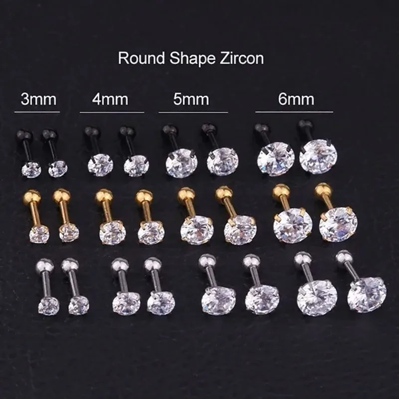 1pair 3/4/5/6mm Round Forward Helix Cartilage Piercing Tragus Stud Conch Snug Ear Lobe Earrings Surgical Steel Piercing Jewelry
1pair 3/4/5/6mm Round Forward Helix Cartilage Piercing Tragus Stud Conch Snug Ear Lobe Earrings Surgical Steel Piercing Jewelry