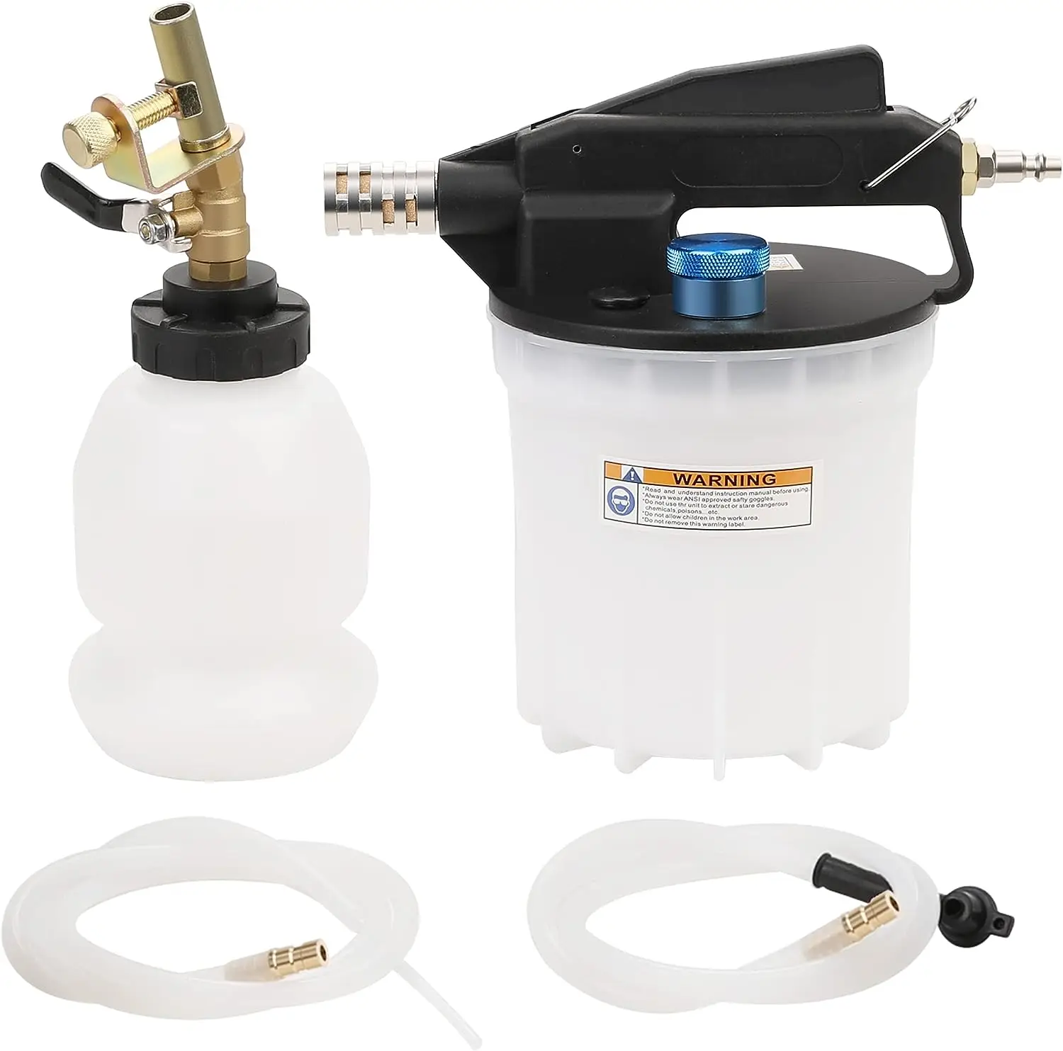 

Brake Bleeder Air Brake Bleeder Kit with 2L Brake Fluid Extractor and 1L Refilling Bottle, Silicone Bleed Hose