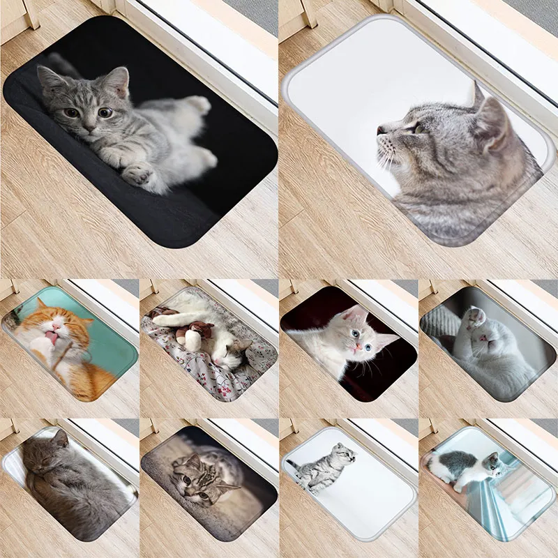 Cute Cat Pattern Floor Mat Anti-Slip Suede Carpet Doormat Indoor Kitchen Bathroom Living Room Door Mat Rug 
Cute Cat Pattern Floor Mat Anti-Slip Suede Carpet Doormat Indoor Kitchen Bathroom Living Room Door Mat Rug