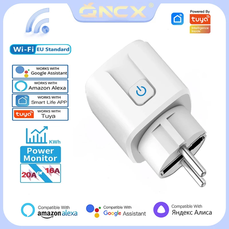 QNCX 16A/20A EU Smart Socket WiFi Smart Plug With Power Monitoring Timing Function Voice Control Via Alexa Google Home Yandex
QNCX 16A/20A EU Smart Socket WiFi Smart Plug With Power Monitoring Timing Function Voice Control Via Alexa Google Home Yandex