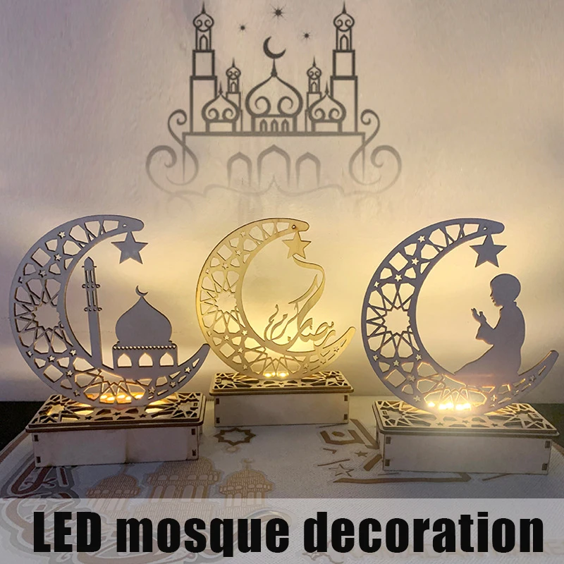 Wooden Eid Mubarak Moon Lamp Table Ornament Crafts Ramadan Decorations 2023 for Home Living Room
Wooden Eid Mubarak Moon Lamp Table Ornament Crafts Ramadan Decorations 2023 for Home Living Room
