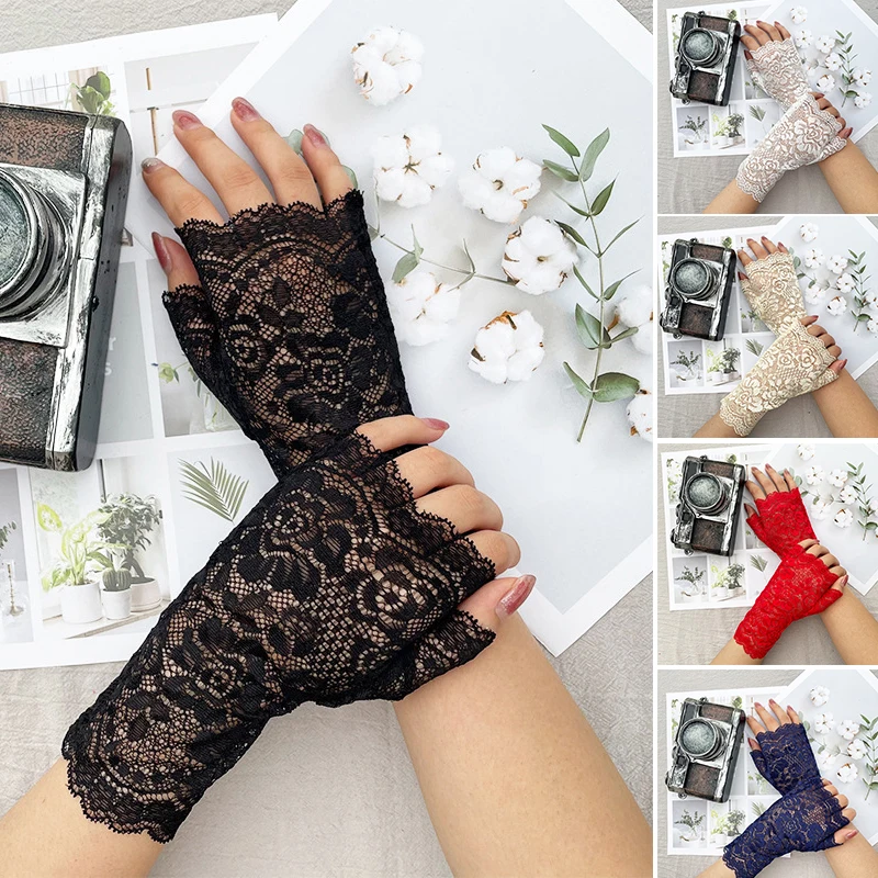 Sexy Lace Gloves UV Sun Protection Driving Gloves Women Hollow Out Floral Sunscreen Mesh Gloves Thin Fingerless Gloves Summer
Sexy Lace Gloves UV Sun Protection Driving Gloves Women Hollow Out Floral Sunscreen Mesh Gloves Thin Fingerless Gloves Summer