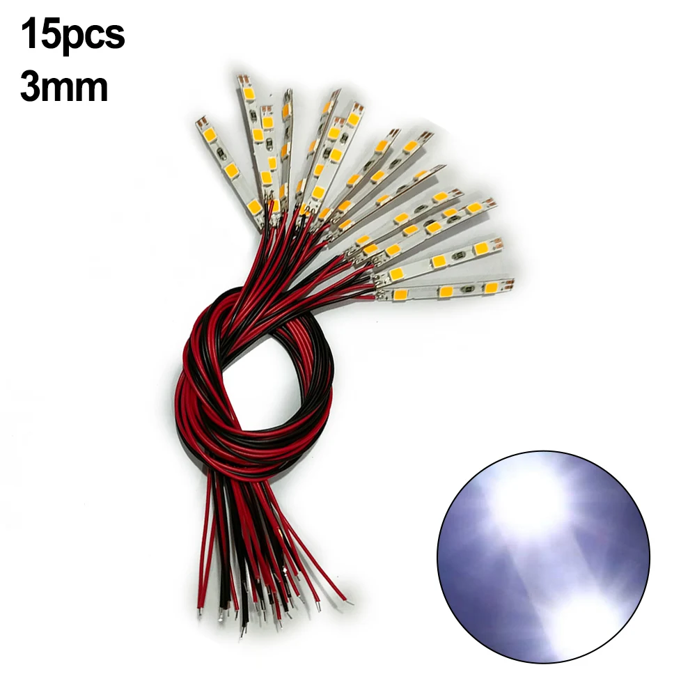 15pcs Pre Wired White Strips Led SMD LED Lights Self-adhesive Flexible 12V ~ 18V Perfect For Railway & Building Layouts
15pcs Pre Wired White Strips Led SMD LED Lights Self-adhesive Flexible 12V ~ 18V Perfect For Railway & Building Layouts