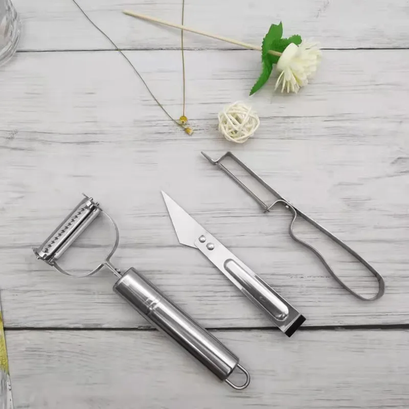 Stainless Steel Multi-function Peeling Three-piece Set Three-in-one Potato Peeling Knife Melon And Fruit Grater Peeling Knife
Stainless Steel Multi-function Peeling Three-piece Set Three-in-one Potato Peeling Knife Melon And Fruit Grater Peeling Knife