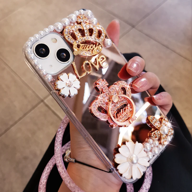 Luxury Crown for IPhone 13 Pro Max Protective Case with Neck Lanyard Diamond Jewelry Phone Case for IPhone 12 13 Women's Mirror
Luxury Crown for IPhone 13 Pro Max Protective Case with Neck Lanyard Diamond Jewelry Phone Case for IPhone 12 13 Women's Mirror