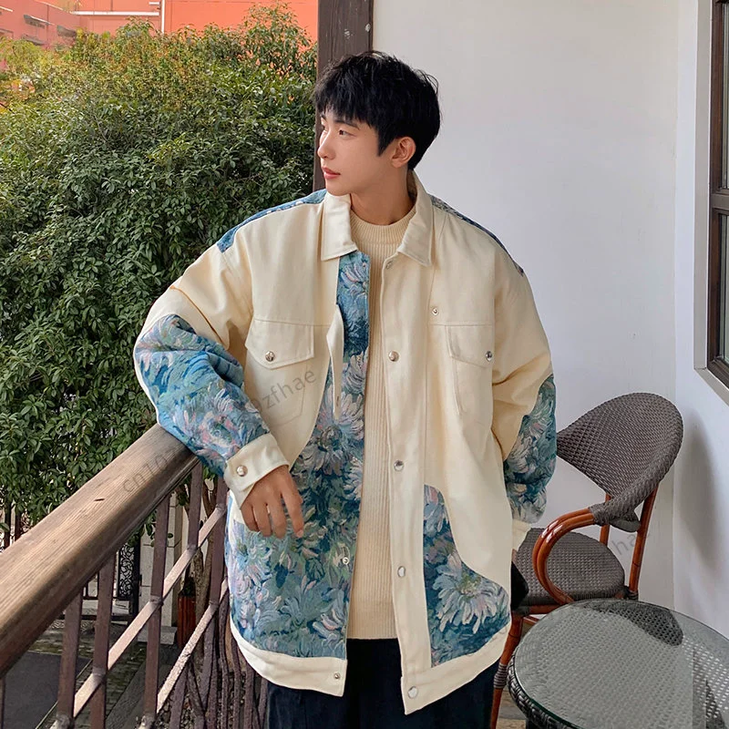 Embroidery Spliced Contrast Color Cotton-padded Coats Male Niche Design Single Breasted Overalls Jacket 2023 Winter
Embroidery Spliced Contrast Color Cotton-padded Coats Male Niche Design Single Breasted Overalls Jacket 2023 Winter