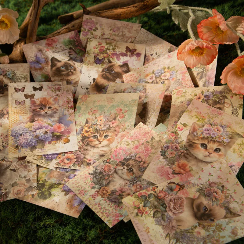 30Sheets Vintage Material Paper Cat Sunflower Memo Ledger Supplies Pad Notebooks Garden Collage Scrapbook 173*107MM
30Sheets Vintage Material Paper Cat Sunflower Memo Ledger Supplies Pad Notebooks Garden Collage Scrapbook 173*107MM