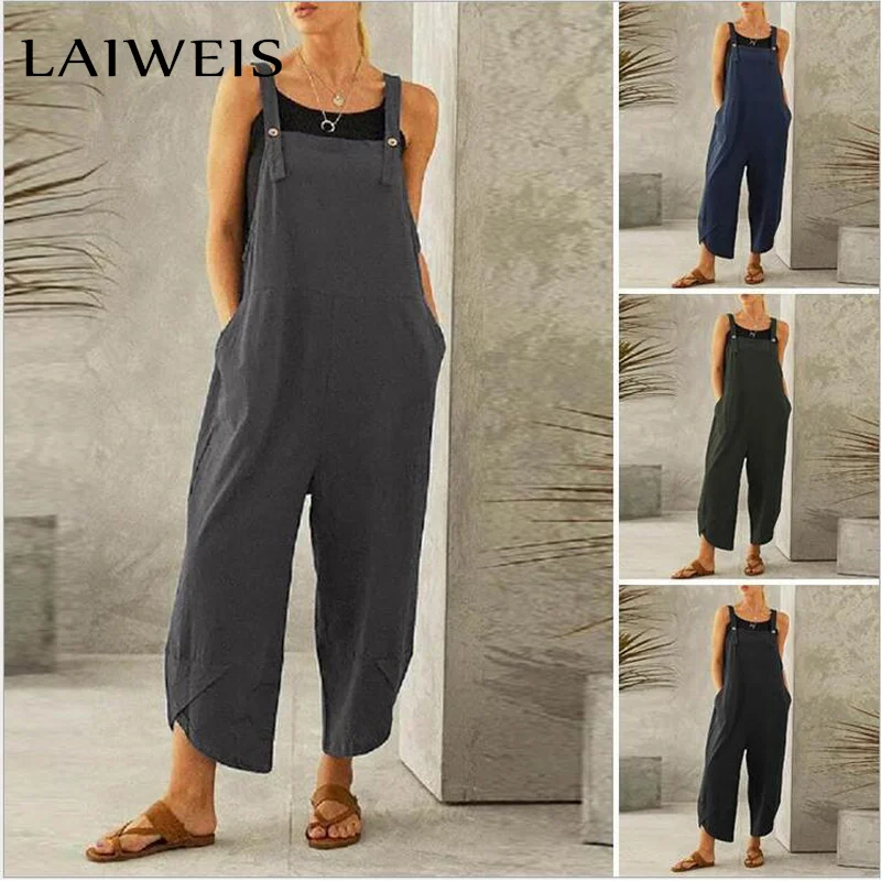 Women Strap Loose Jumpsuit Summer Casual Wide Leg Pants Fashion Jumpsuit Solid Color Loose Women Shoulder Strap Pockets Romper
Women Strap Loose Jumpsuit Summer Casual Wide Leg Pants Fashion Jumpsuit Solid Color Loose Women Shoulder Strap Pockets Romper