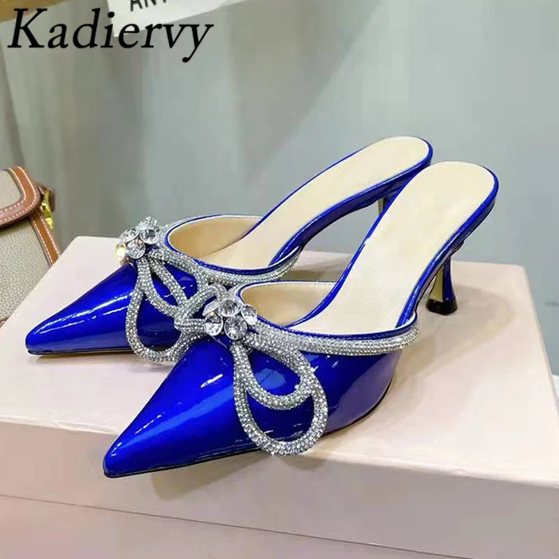 Candy Color High Heel Slippers Women Pointed Toe Rhinestone Bowknot Runway Party Shoes Women Crystal Mules Modern Slippers Woman
Candy Color High Heel Slippers Women Pointed Toe Rhinestone Bowknot Runway Party Shoes Women Crystal Mules Modern Slippers Woman