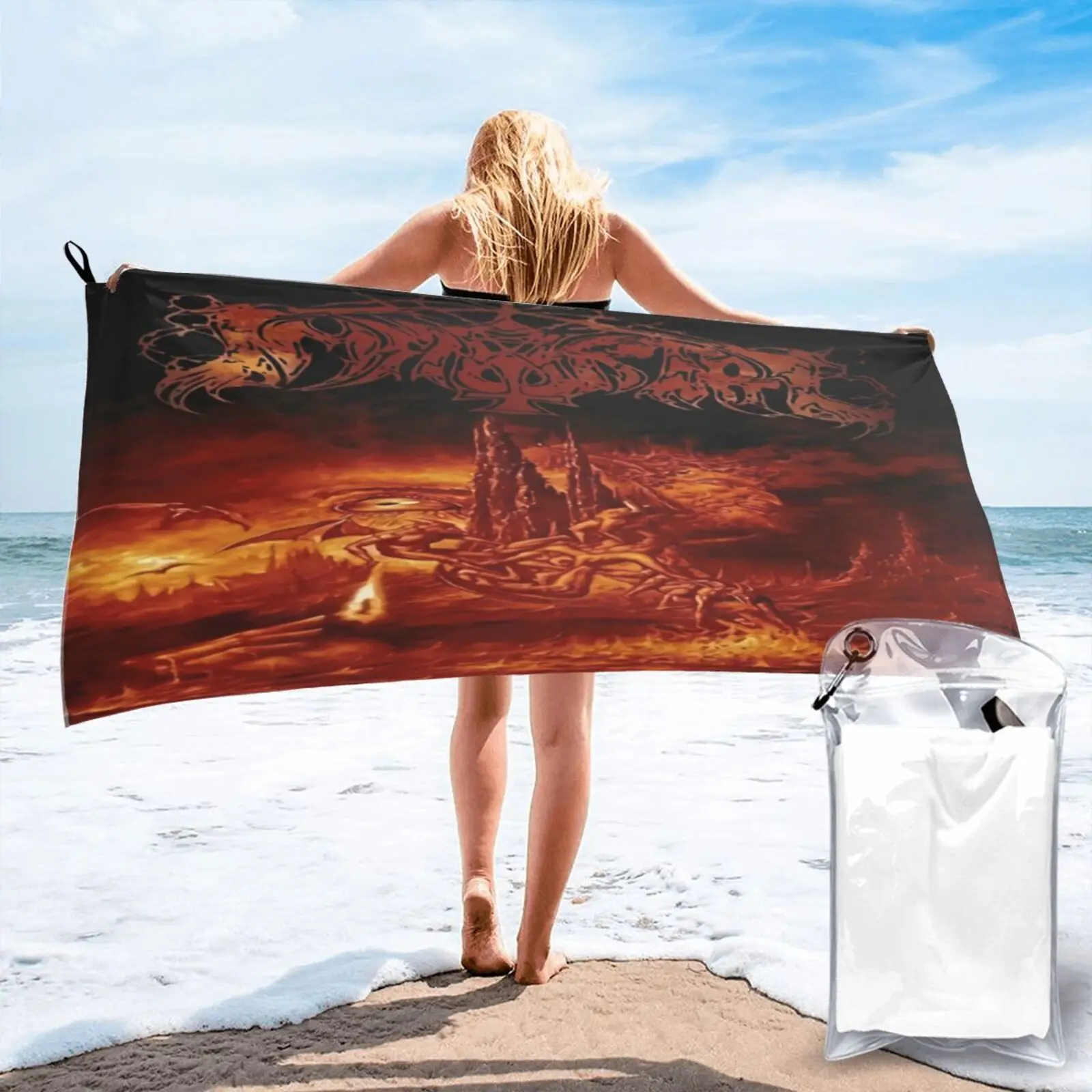 

Бирюзовое пляжное полотенце с металлической лентой Immortal проводящее в 2020 году, пляжное полотенце, банное полотенце для рук, кухонное полотен...
