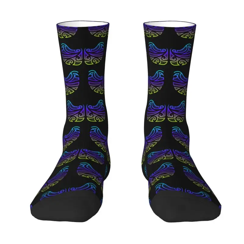 

Neon Maori Tribal Dress Socks Mens Womens Warm Fashion Novelty New Zealand Crew Socks