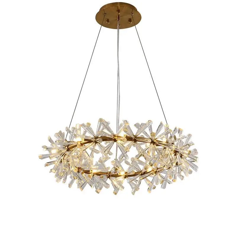 Simple Luxury Chandelier Golden Modern Light Crystal Circle Pendant Light for Hotel Living Room
Simple Luxury Chandelier Golden Modern Light Crystal Circle Pendant Light for Hotel Living Room