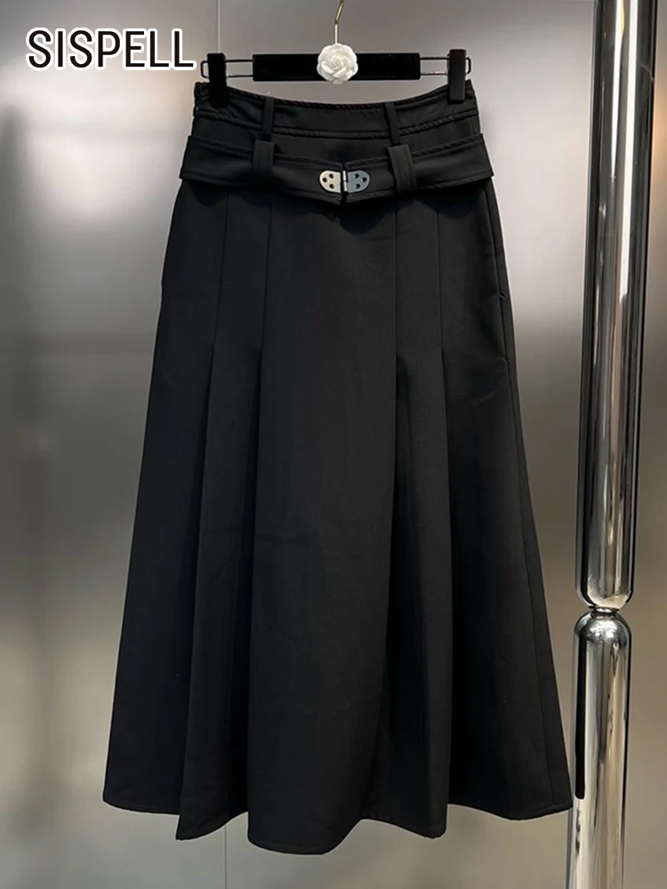 SISPELL Patchwoork Metal Buckle Casual Skirts For Women High Waist Spliced Belt A Line Pleated Skirt Female Summer 2023 Style
SISPELL Patchwoork Metal Buckle Casual Skirts For Women High Waist Spliced Belt A Line Pleated Skirt Female Summer 2023 Style