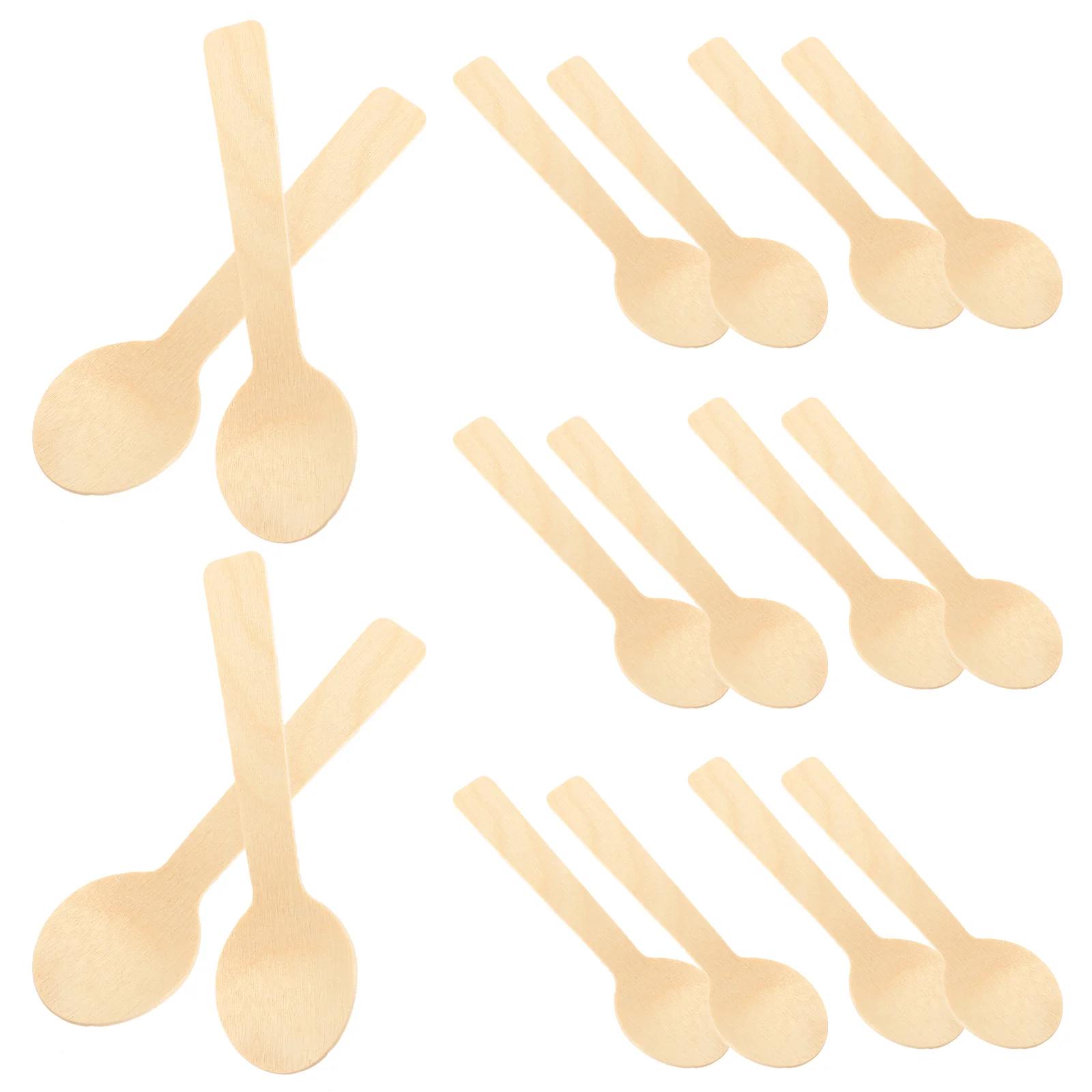

100pcs Ice Cream Spoons Bamboo Caviar Spoon Milk Coffee Spoons Dessert Serving Scoops