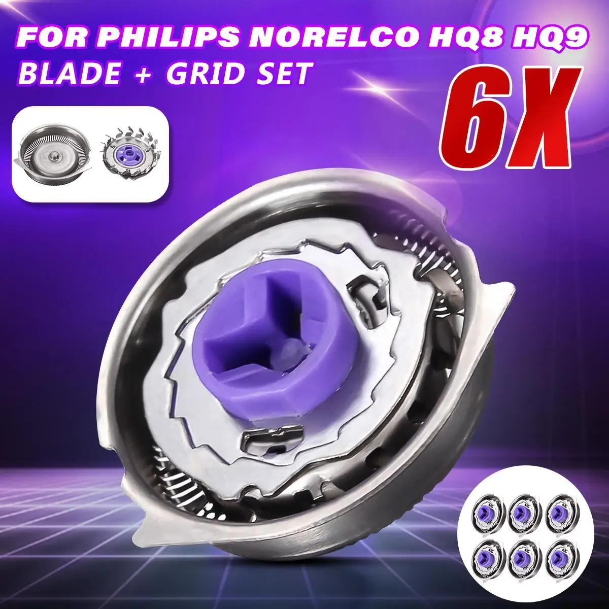 6 Piece Universal Replacement Shaver Heads Stainless Steel Shaver Razor Replacement Blades Heads for HQ8100 HQ8140 HQ8142 HQ8150
6 Piece Universal Replacement Shaver Heads Stainless Steel Shaver Razor Replacement Blades Heads for HQ8100 HQ8140 HQ8142 HQ8150