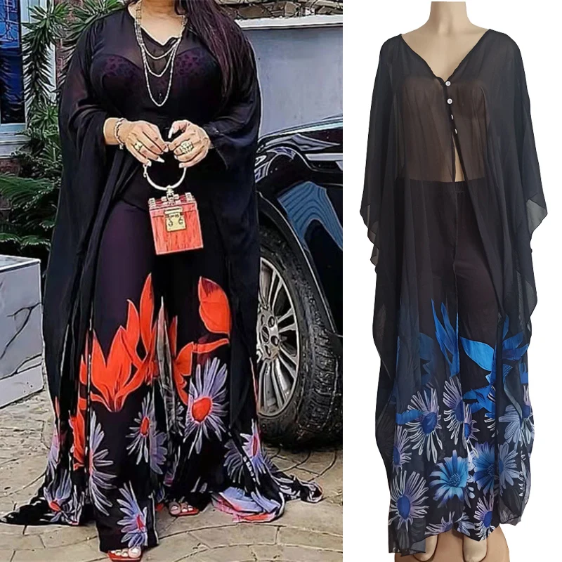 Women Africa Abaya 2 Piece Set 2022 African Dashiki New Fashion Two Piece Suit Wide Tops + Long Pants Party Free Size For Ladies
Women Africa Abaya 2 Piece Set 2022 African Dashiki New Fashion Two Piece Suit Wide Tops + Long Pants Party Free Size For Ladies