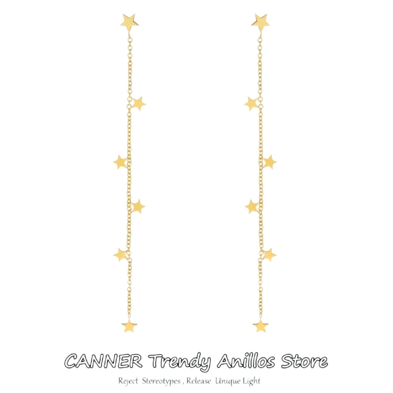 CANNER Exquisite 925 Sterling Silver Simple Long Chain Earrings For Women Cute Star Tassel Piercing Dangle Ear Stud Fine Jewelry
CANNER Exquisite 925 Sterling Silver Simple Long Chain Earrings For Women Cute Star Tassel Piercing Dangle Ear Stud Fine Jewelry