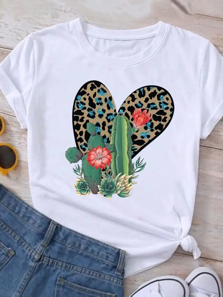Short Sleeve Print Leopard Love Heart Trend Clothes Summer Tee Women Fashion Clothing T-shirt Graphic T Shirt Cartoon Female Top
Short Sleeve Print Leopard Love Heart Trend Clothes Summer Tee Women Fashion Clothing T-shirt Graphic T Shirt Cartoon Female Top