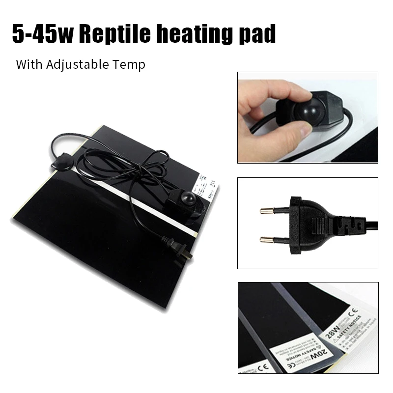 5/7/14/20/28/35/45W Reptiles Heat Mat Terrarium Climbing Pet Heating Warm Pad Kit Adjustable Temperature Controller Mat EU Plug
5/7/14/20/28/35/45W Reptiles Heat Mat Terrarium Climbing Pet Heating Warm Pad Kit Adjustable Temperature Controller Mat EU Plug