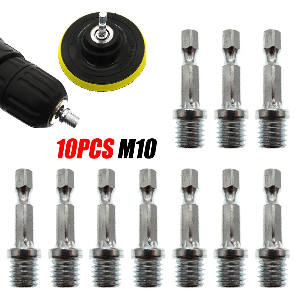 10pcs Polishing Hex Shank Disc Connecting Rod Adapter Drill Chuck 6.35mm M10 For Connect Electric Drill Sanding Pad Power Tool
10pcs Polishing Hex Shank Disc Connecting Rod Adapter Drill Chuck 6.35mm M10 For Connect Electric Drill Sanding Pad Power Tool