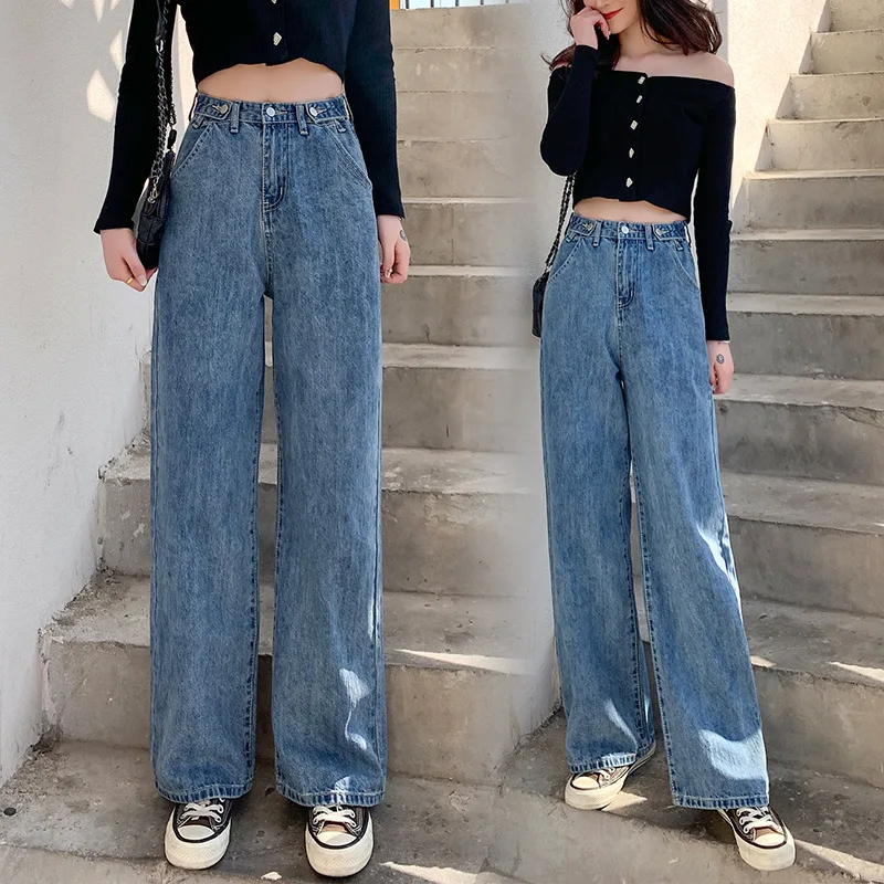 Women's Jeans Street High Waist Pants Light Color Cotton Korean Fashion Loose Jeans Metal Buckle Wide Leg Y2k Female Jeans
Women's Jeans Street High Waist Pants Light Color Cotton Korean Fashion Loose Jeans Metal Buckle Wide Leg Y2k Female Jeans