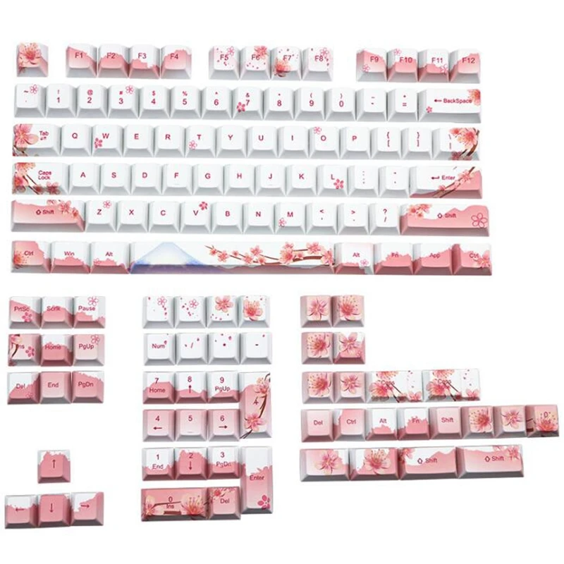 PBT Keycap 128 Keys Cherry Blossom Keycaps Dye-Sublimation Mechanical Keyboard Keycap Set For MX Keyboard Switches
PBT Keycap 128 Keys Cherry Blossom Keycaps Dye-Sublimation Mechanical Keyboard Keycap Set For MX Keyboard Switches