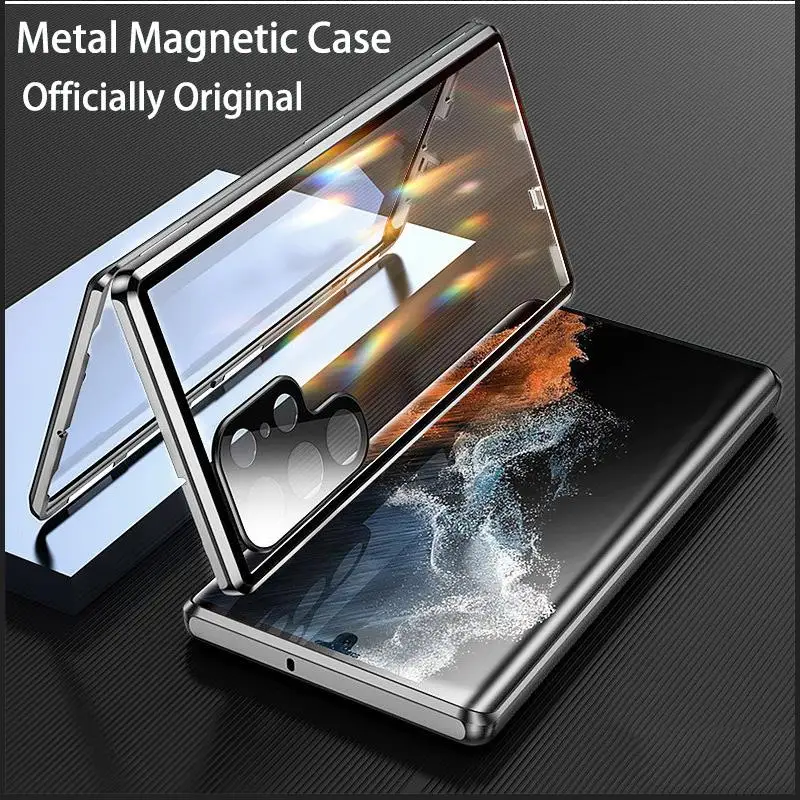 Metal Magnetic Case For Samsung S23 S21 S22 Ultra Note20Ultra 360° Full close surround with screen glass Camera protection Cover
Metal Magnetic Case For Samsung S23 S21 S22 Ultra Note20Ultra 360° Full close surround with screen glass Camera protection Cover