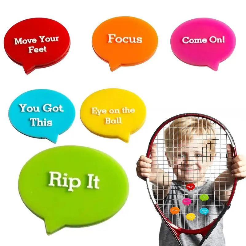 Tennis Racket Vibration Dampener 6/10 PCS Silicone Dampener Tennis Racquet With Fighting Slogan Protective Racket Dampener For 
Tennis Racket Vibration Dampener 6/10 PCS Silicone Dampener Tennis Racquet With Fighting Slogan Protective Racket Dampener For
