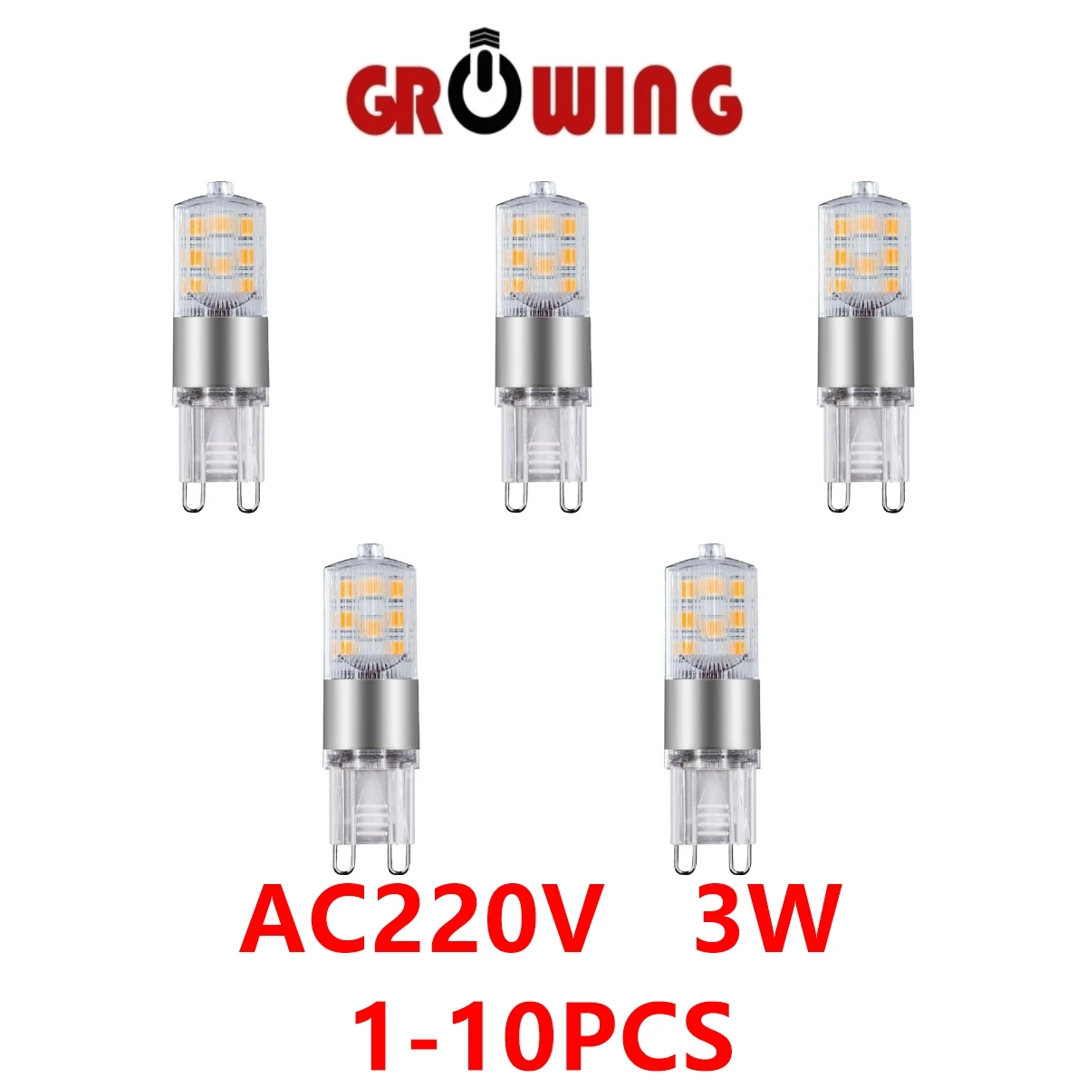 LED G9 in-line bulb AC220V 3W non-strobe warm white light suitable for chandelier crystal lamp can replace 50 watt halogen lamp
LED G9 in-line bulb AC220V 3W non-strobe warm white light suitable for chandelier crystal lamp can replace 50 watt halogen lamp