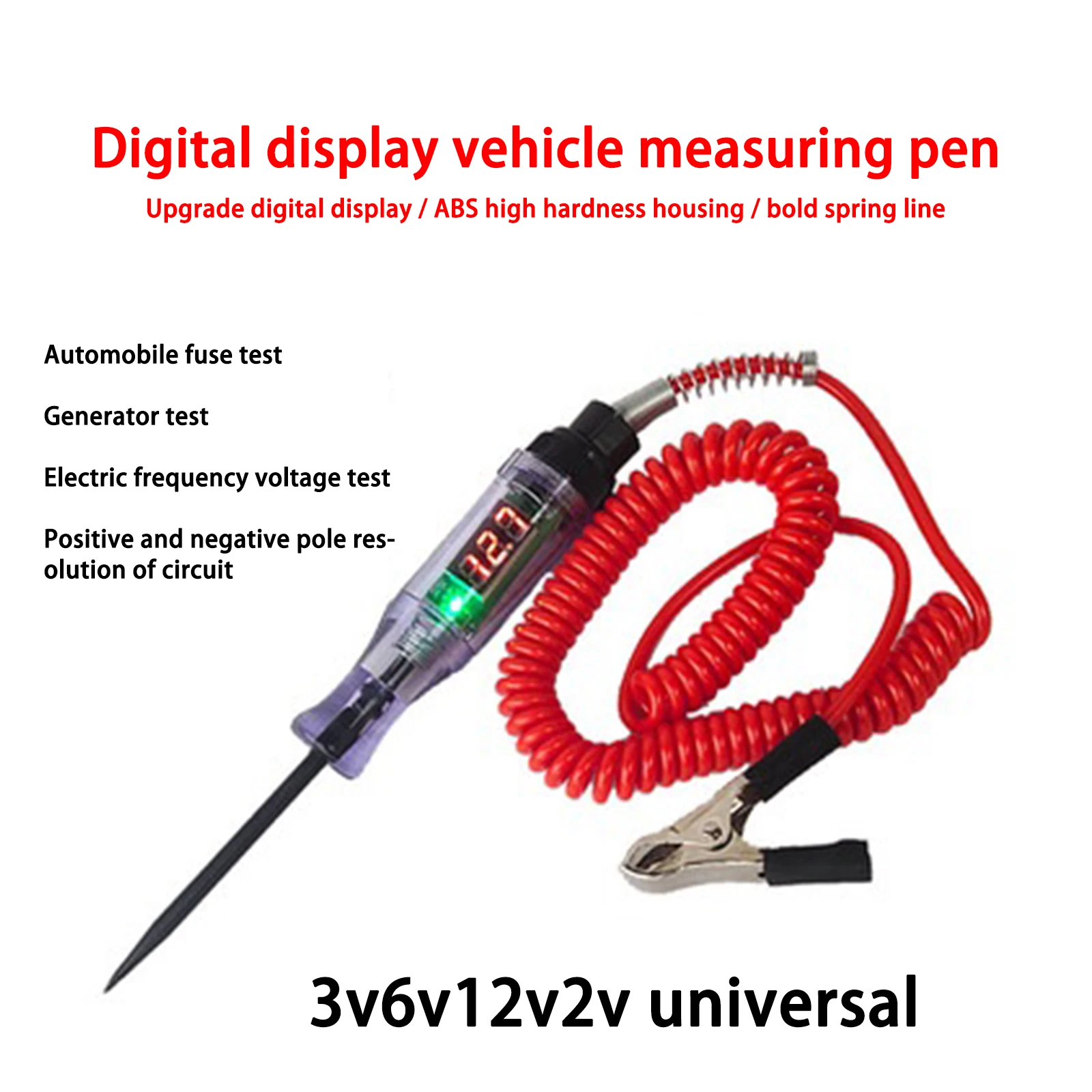 High Quality Auto 6V 12V 24V DC Car Truck Voltage Circuit Tester Car Test VoltMet Long Probe Pen Light Bulb Automobile Maint
High Quality Auto 6V 12V 24V DC Car Truck Voltage Circuit Tester Car Test VoltMet Long Probe Pen Light Bulb Automobile Maint