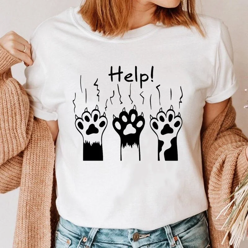 Tee Ladies Clothing Short Sleeve Summer T-shirt Cat Lovely Style Women Cartoon T Shirt Top
Tee Ladies Clothing Short Sleeve Summer T-shirt Cat Lovely Style Women Cartoon T Shirt Top