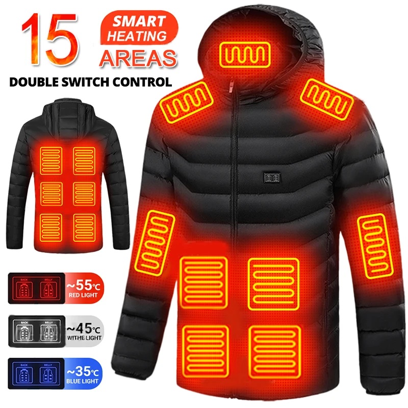 15 Areas Heated Jacket Women Men Warm Heating Jacket Vest USB Heated Vests Coat Hunting Hiking Fishing Camping Winter EU Size
15 Areas Heated Jacket Women Men Warm Heating Jacket Vest USB Heated Vests Coat Hunting Hiking Fishing Camping Winter EU Size