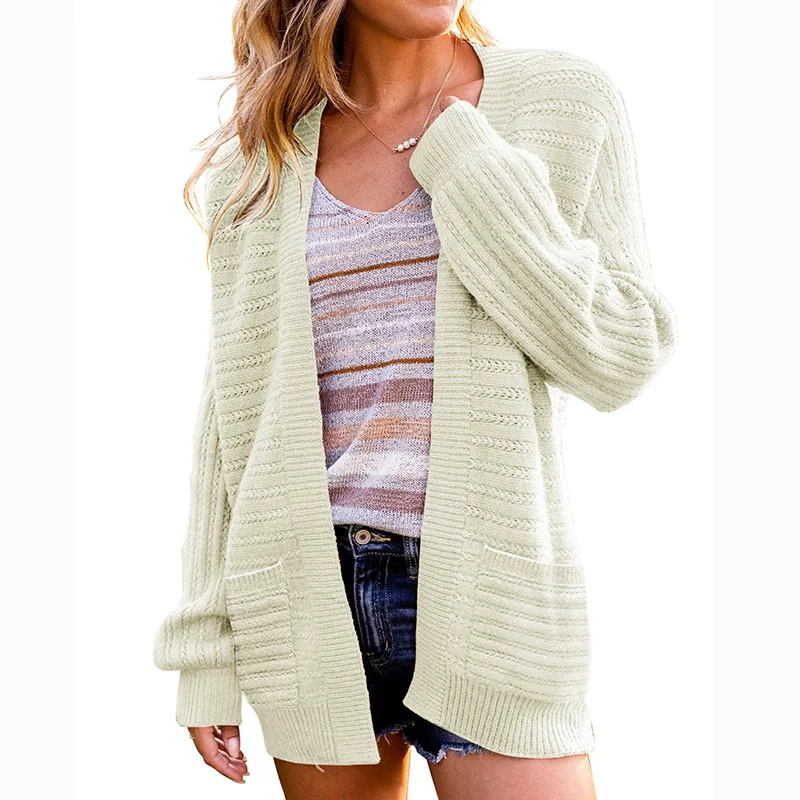 Solid Color Pocket Knitted Cardigan Autumn And Winter 2022 New Style Lantern Sleeve Sweater Women Clothing Long Sleeve Knitwear 
Solid Color Pocket Knitted Cardigan Autumn And Winter 2022 New Style Lantern Sleeve Sweater Women Clothing Long Sleeve Knitwear