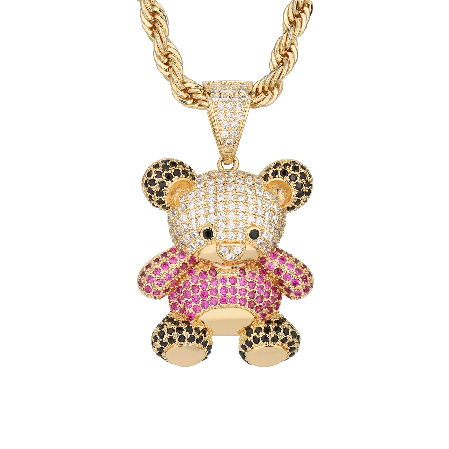 Customized Eye-Catching 14K Gold Zirconia Cz Cubic Zirconia Bear Custom Pink Fine Jewelry Making Pendant For Kids
Customized Eye-Catching 14K Gold Zirconia Cz Cubic Zirconia Bear Custom Pink Fine Jewelry Making Pendant For Kids