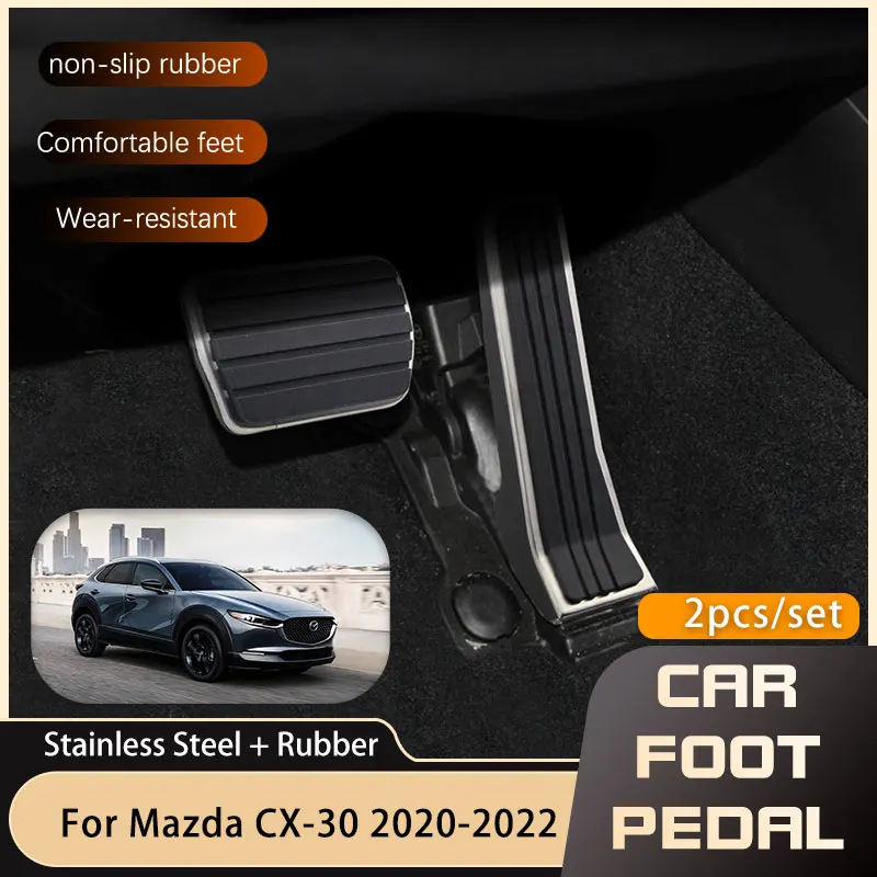 AT Car Foot Pedals for Mazda CX-30 CX30 DM 2020 2021 2022 Stainless Steel Gas Accelerator Brake Non-slip No Drilling Pedal Pads 
AT Car Foot Pedals for Mazda CX-30 CX30 DM 2020 2021 2022 Stainless Steel Gas Accelerator Brake Non-slip No Drilling Pedal Pads