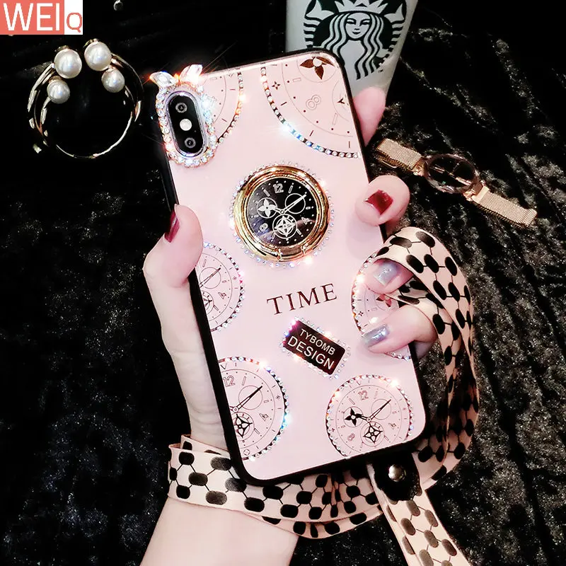 Luxury Glitter Diamond Lanyard Phone Case For iPhone 14 13 12 11 Pro X XR XS MAX 7 8 Plus SE2020 Ring Holder Cover With Stand
Luxury Glitter Diamond Lanyard Phone Case For iPhone 14 13 12 11 Pro X XR XS MAX 7 8 Plus SE2020 Ring Holder Cover With Stand