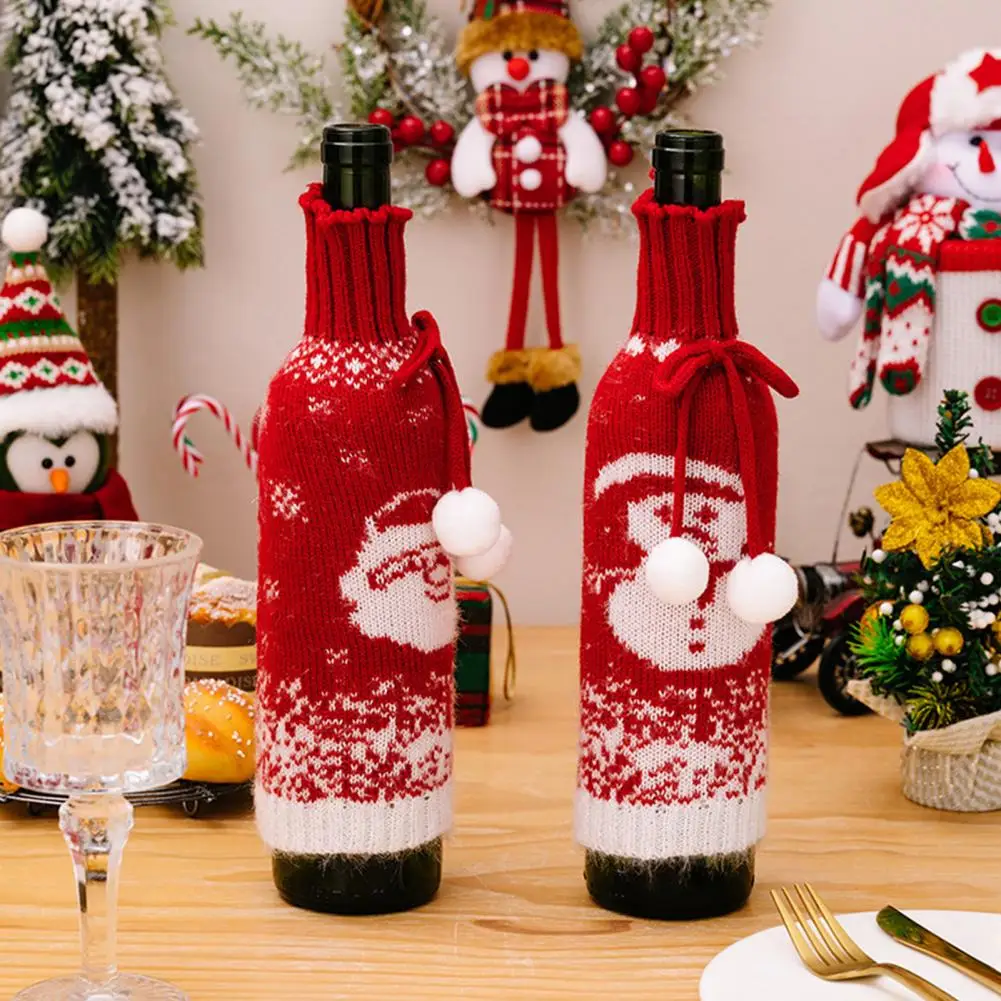 Wine Bottle Decoration Christmas-themed Knitted Wine Bottle Cover Soft Wear Resistant Santa Claus Snowman Champagne Wrap
Wine Bottle Decoration Christmas-themed Knitted Wine Bottle Cover Soft Wear Resistant Santa Claus Snowman Champagne Wrap