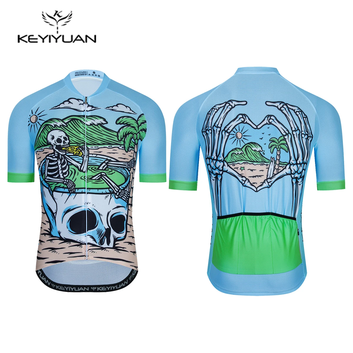 

KEYIYUAN Triathlon Summer Mens Cycling Wear MTB Shirt Short Sleeve Mountain Bike Maglia Ciclismo Maillot Vtt Wielerkleding Heren