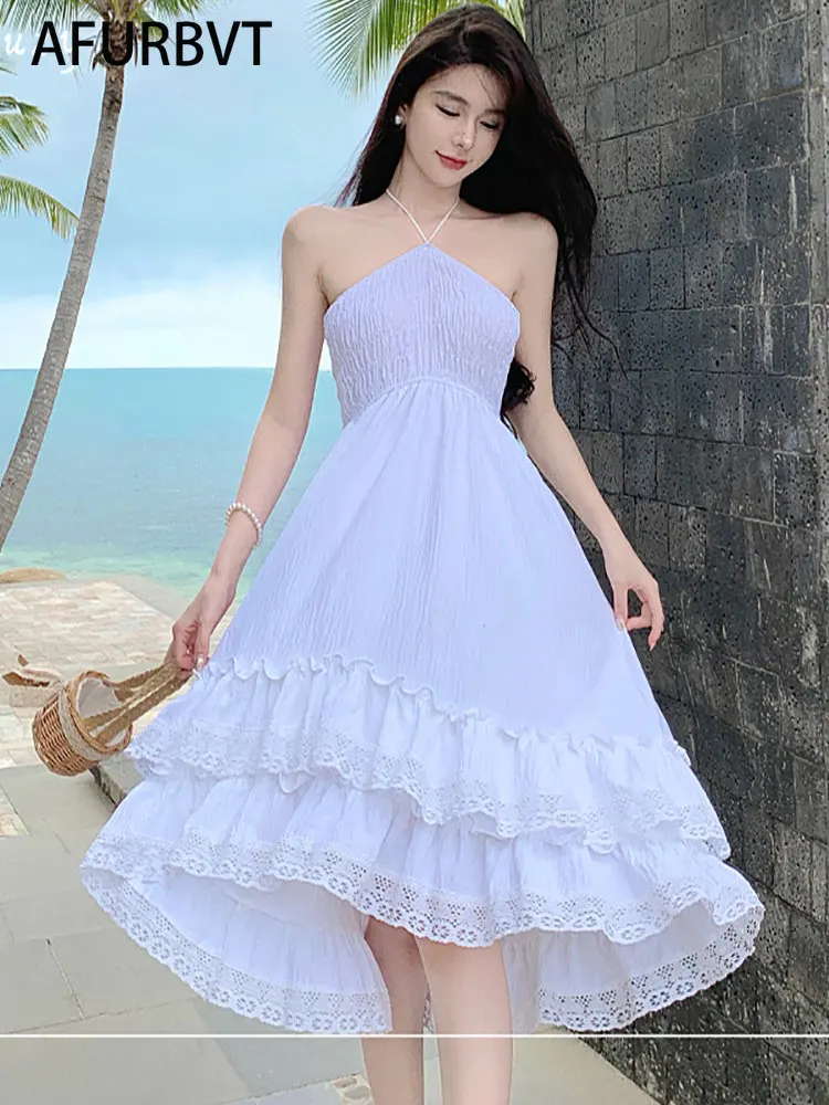 White A-line Spaghetti Strap Dress Women Summer Korean Fashion Cute Fairy Long Boho Beach Dresses Ropa Mujer Talla Grande
White A-line Spaghetti Strap Dress Women Summer Korean Fashion Cute Fairy Long Boho Beach Dresses Ropa Mujer Talla Grande