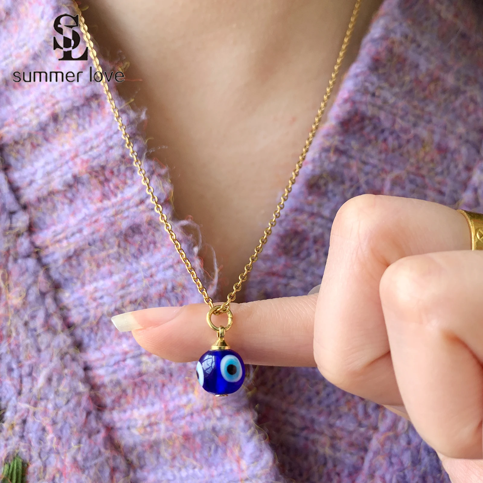 Evil Eye Blue Crystal Stainless Steel Chain Necklace Pendant Necklace for Women Fashion Jewelry Accessories Choker Gift Vintage
Evil Eye Blue Crystal Stainless Steel Chain Necklace Pendant Necklace for Women Fashion Jewelry Accessories Choker Gift Vintage