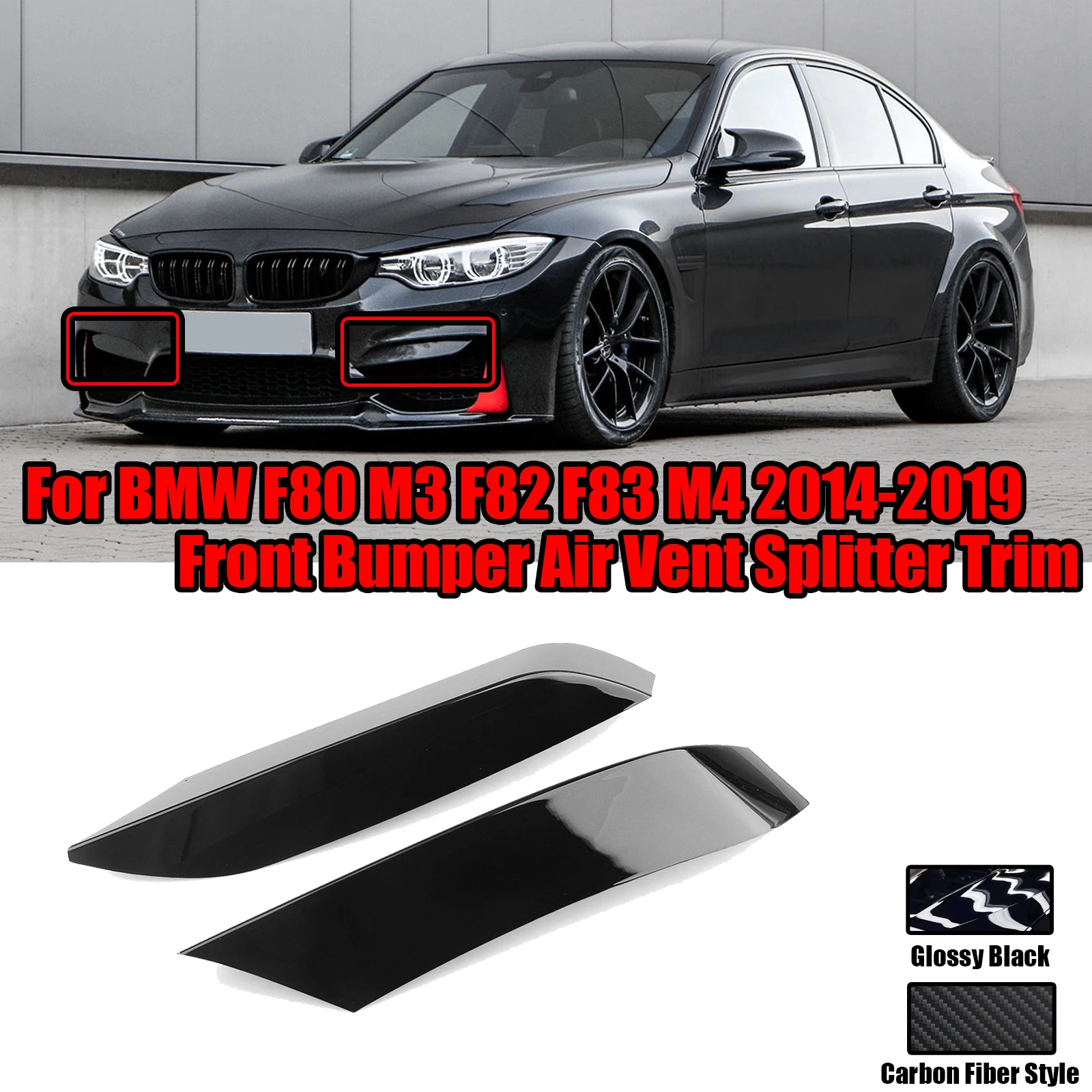 For BMW F80 M3 F82 F83 M4 2014-2019 Only Intake Frame Upper Spoiler Cover Canard Brow Front Bumper Side Air Vent Splitter Trim
For BMW F80 M3 F82 F83 M4 2014-2019 Only Intake Frame Upper Spoiler Cover Canard Brow Front Bumper Side Air Vent Splitter Trim