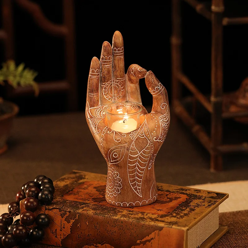 Креативный подсвечник Zen Buddha Arm, подсвечник, украшение из смолы для дома, подсвечники, украшение для вечернего ужина, статуя, ремесло
Креативный подсвечник Zen Buddha Arm, подсвечник, украшение из смолы для дома, подсвечники, украшение для вечернего ужина, статуя, ремесло