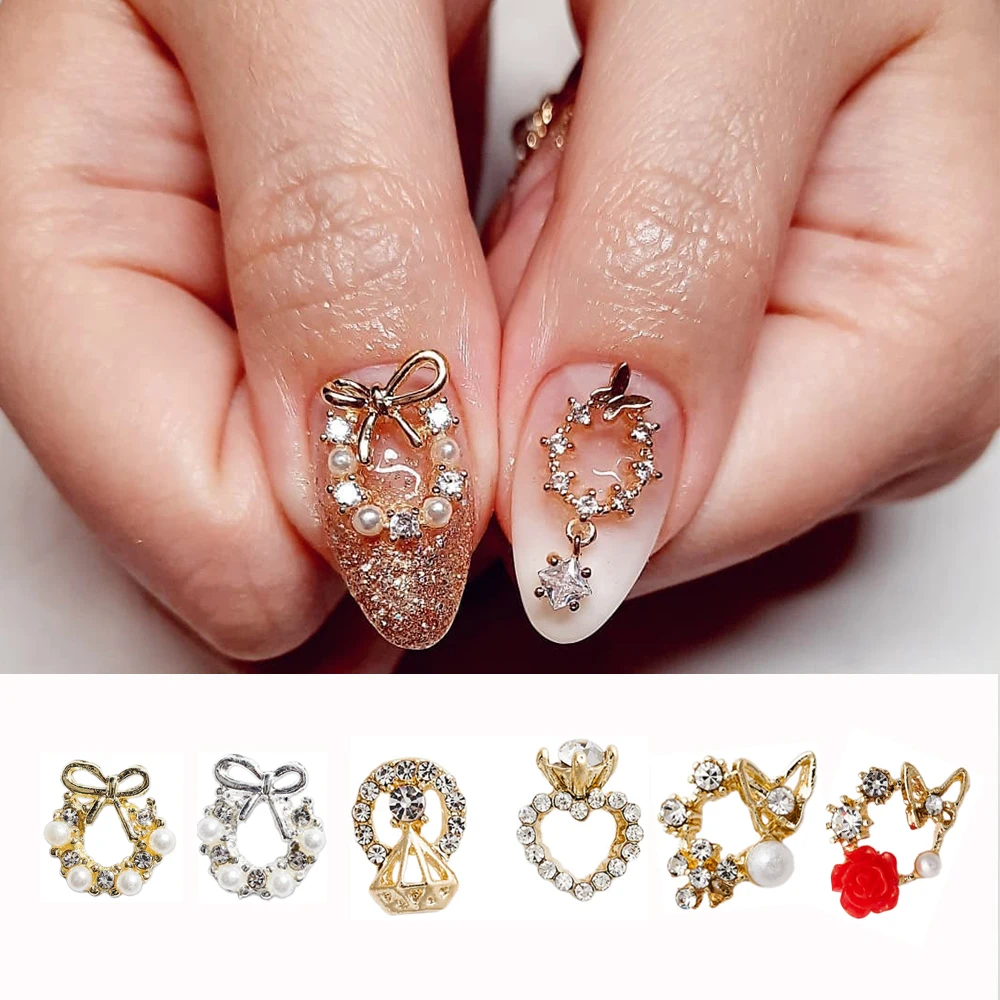 10Pcs Wreath Alloy Nail Art Jewelry Charm 3D Garland Design Gold/Silver Diamond DIY Christmas Nail Art Decoration Accessories #J
10Pcs Wreath Alloy Nail Art Jewelry Charm 3D Garland Design Gold/Silver Diamond DIY Christmas Nail Art Decoration Accessories #J