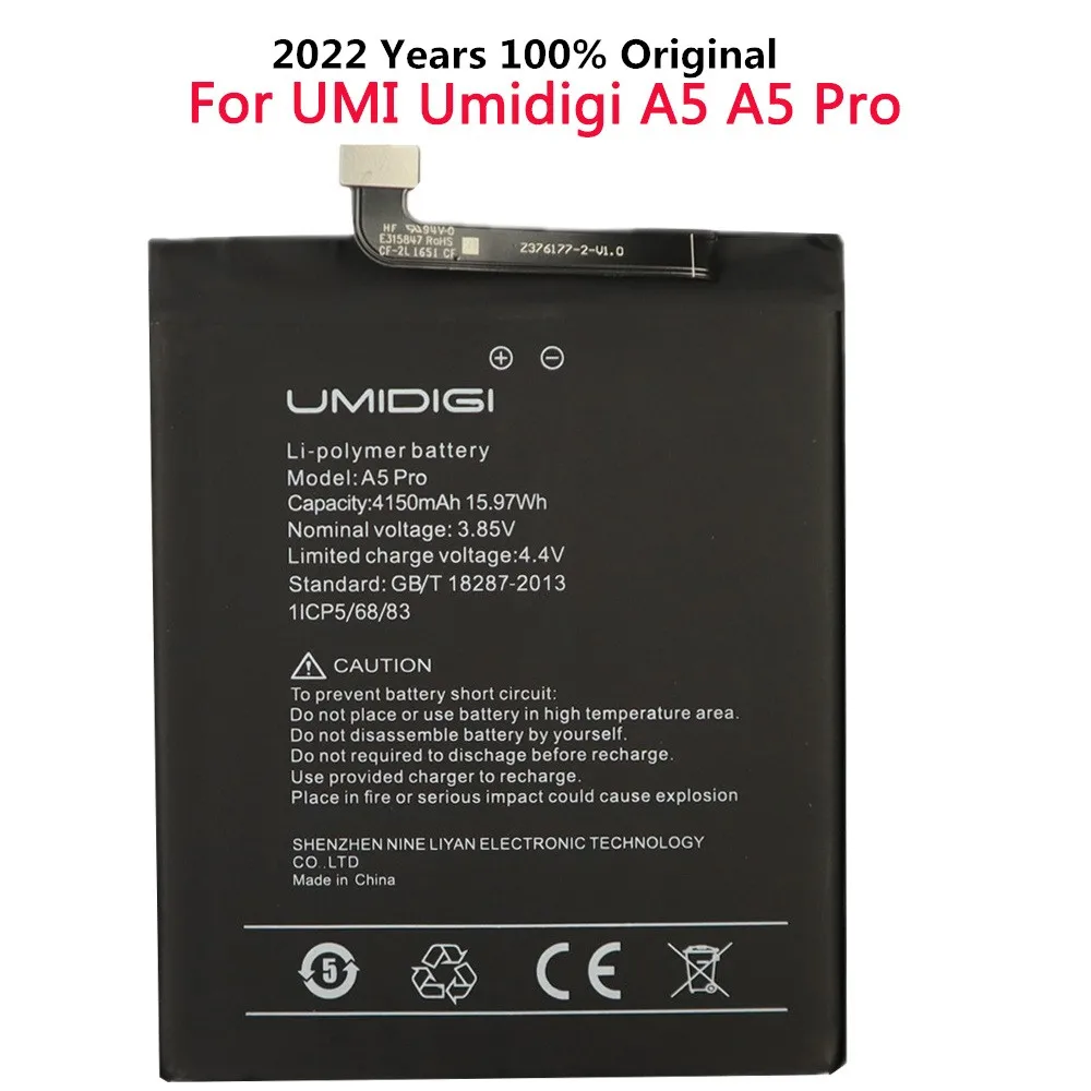 2022 год, оригинальный аккумулятор UMI 4150 мАч для UMIDIGI A5 / A5 Pro A5Pro, батарея для телефона с номером отслеживания
2022 год, оригинальный аккумулятор UMI 4150 мАч для UMIDIGI A5 / A5 Pro A5Pro, батарея для телефона с номером отслеживания