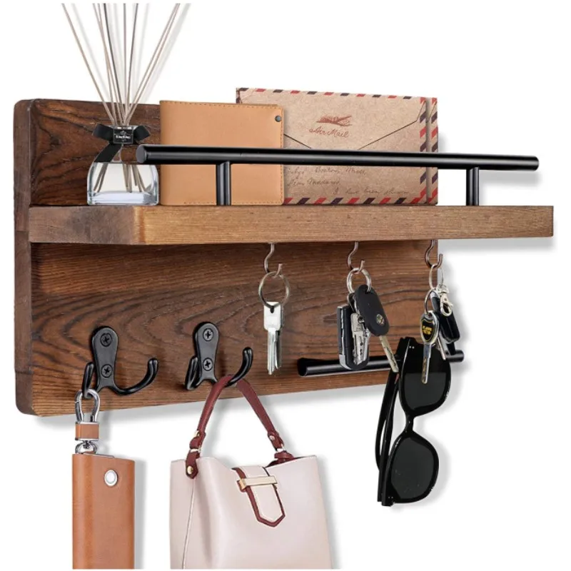 Wooden Wall Key Holder With 5 Hooks Mail Organizer With Shelf Home Decor For Entryway Hallway
Wooden Wall Key Holder With 5 Hooks Mail Organizer With Shelf Home Decor For Entryway Hallway