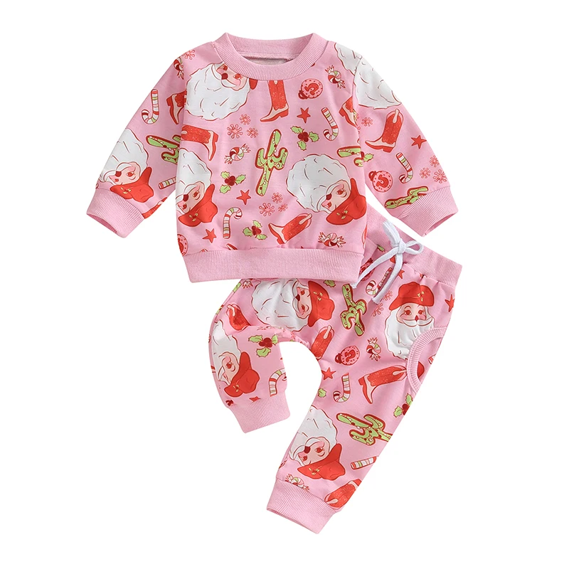 Baby Girl 2Pcs Christmas Outfits Long Sleeve Santa/Wreath Print Tops + Pants Set Toddler Clothes
Baby Girl 2Pcs Christmas Outfits Long Sleeve Santa/Wreath Print Tops + Pants Set Toddler Clothes