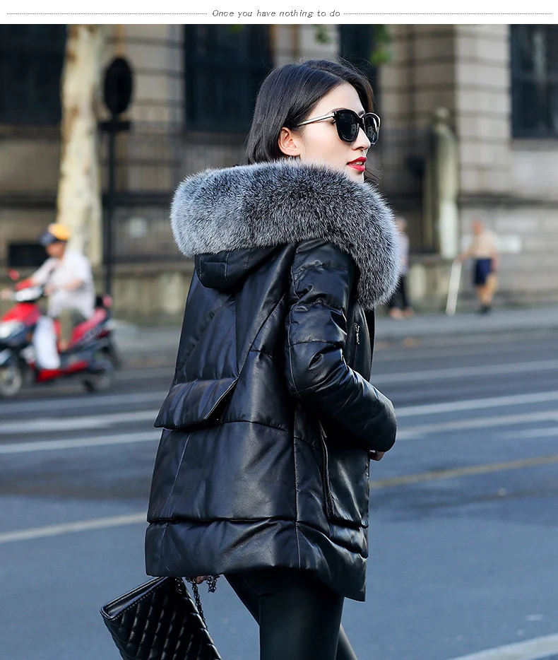 2023Leather jacket,Winter Down Jacket Women 100% Sheepskin Coat Motorcycle Real Leather Jackets Women Fox Fur Collar Clothes Abr 
2023Leather jacket,Winter Down Jacket Women 100% Sheepskin Coat Motorcycle Real Leather Jackets Women Fox Fur Collar Clothes Abr