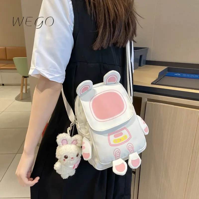 

Японские сумки через плечо с милым Кроликом, Студенческая простая сумка-мессенджер, женская сумка 2023 с мультяшным рисунком корейской девуш...